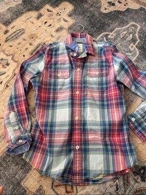 Mini Boden Kids Plaid Button-down. Size 7/8